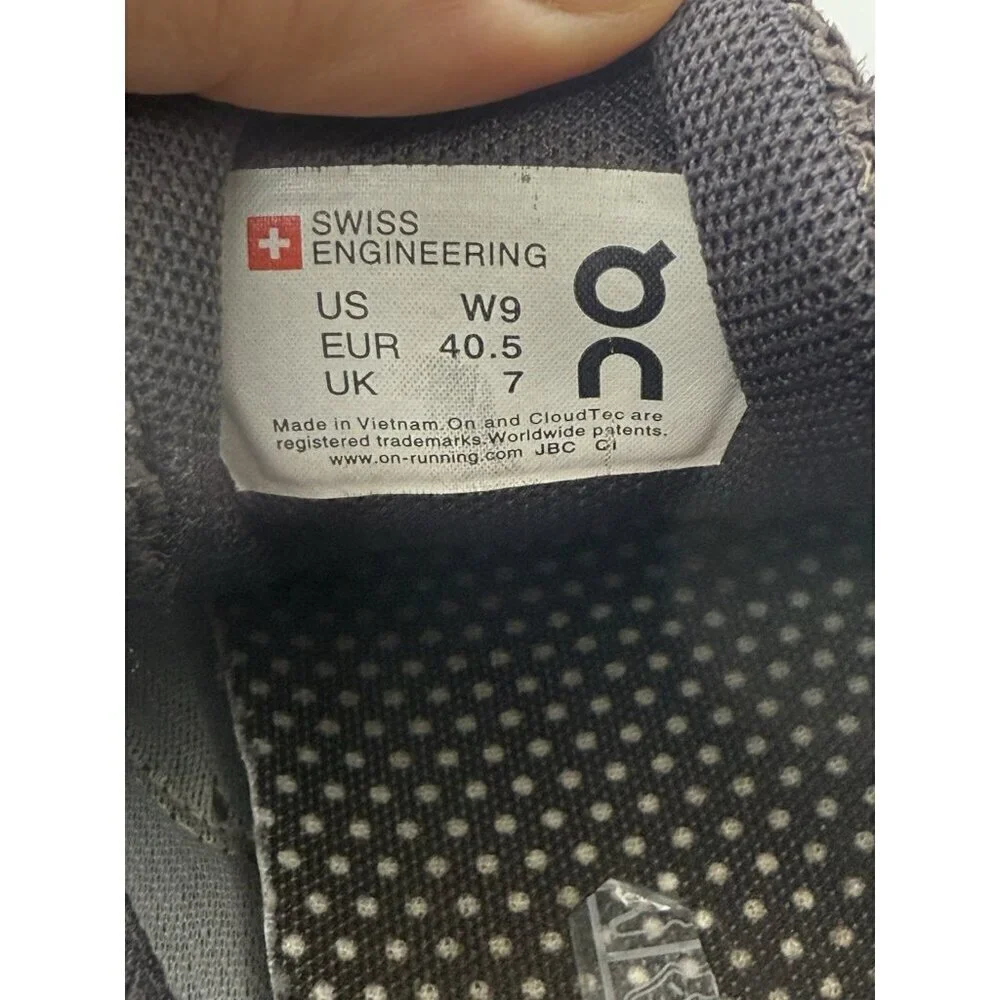 On Cloud Terry Women's Running Shoes Color Pebble Size 9US 40.5EU Purple Sneaker - Picture 6 of 9